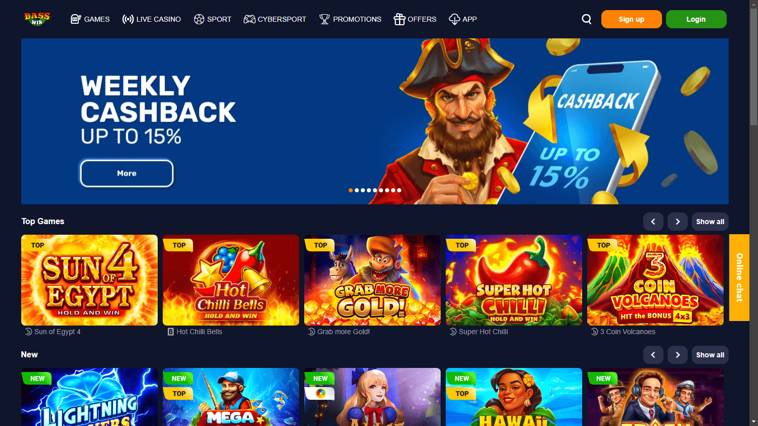 Bass Win Casino Desktop screenshot